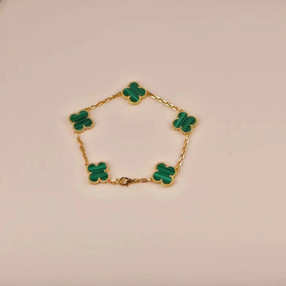 [Luna Brilliance]CLOVER 5 MOTIF MALACHITE BRACELET COLLECTION