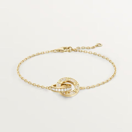 [Luna Brilliance]LOVE DOUBLE RING FULL DIAMOND BRACELET