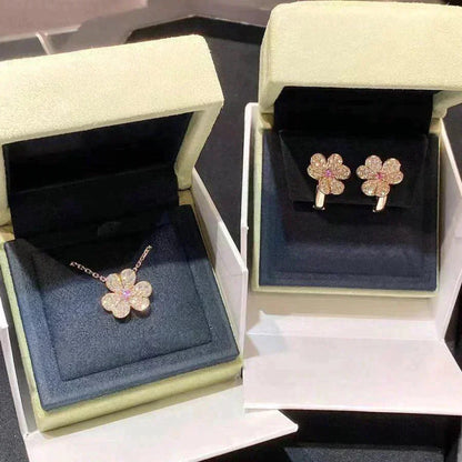 [Luna Brilliance]FRIVOLE ROSE GOLD FLOWER DIAMOND NECKLACE