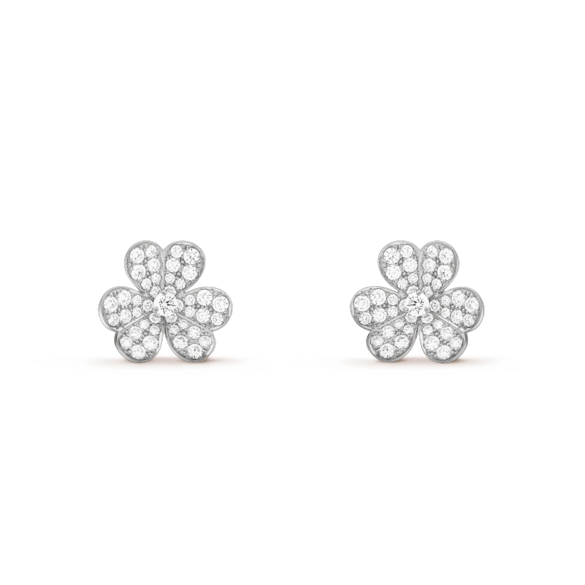[Luna Brilliance]FRIVOLE SILVER FLOWER DIAMOND EARRINGS