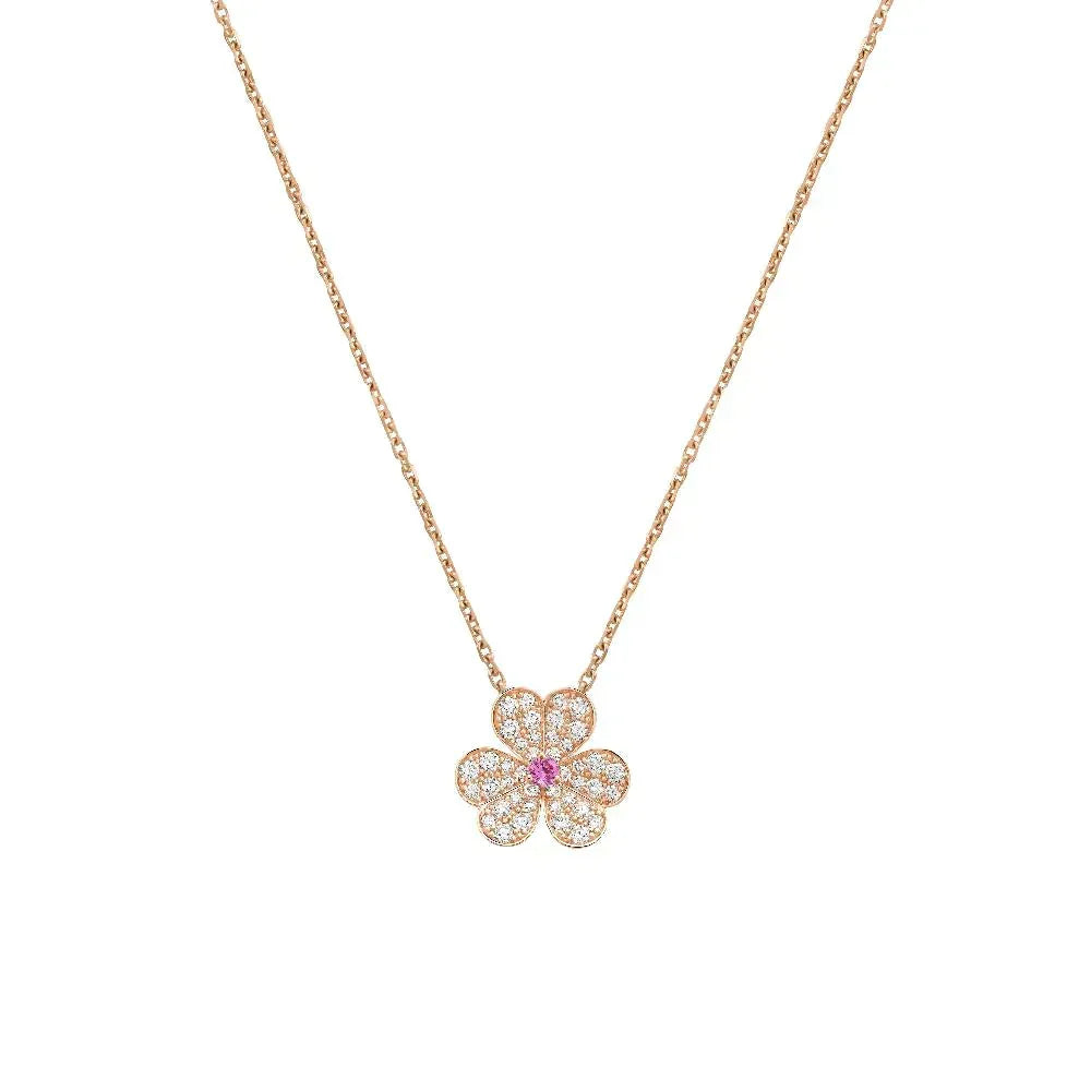 [Luna Brilliance]FRIVOLE ROSE GOLD FLOWER DIAMOND NECKLACE