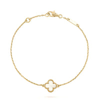[Luna Brilliance]CLOVER WHITE MOP SINGLE FLOWER BRACELET