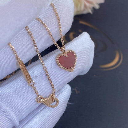 [Luna Brilliance]SWEET CLOVER CARNELIAN HEART NECKLACE