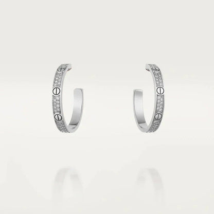 [Luna Brilliance]LOVE EARRINGS 3.6MM DIAMOND PAVED