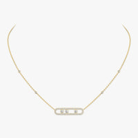 [LORA] Move Pave_ Rose Gold Diamond Necklace