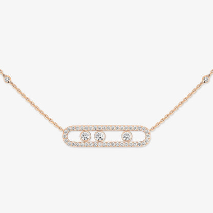 [LORA] Move Pave_ Rose Gold Diamond Necklace