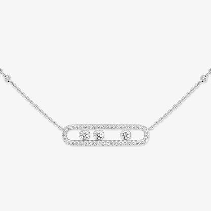 [LORA] Move Pave_ Rose Gold Diamond Necklace