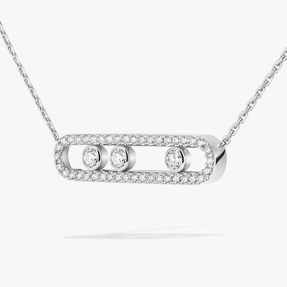 [LORA] Move Pave_ Rose Gold Diamond Necklace