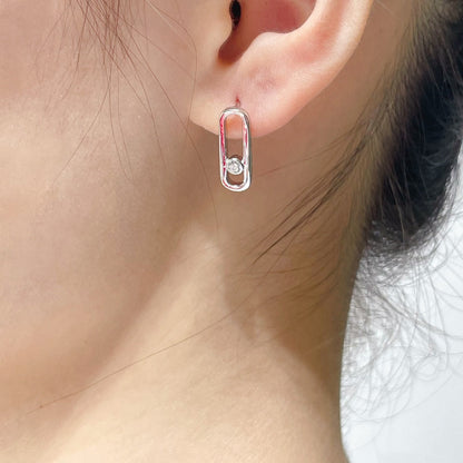 [LORA]MOVE UNO SMALL 1 DIAMOND EARRINGS