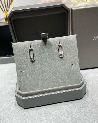 [Luna Brilliance]MOVE UNO SMALL 1 DIAMOND EARRINGS