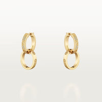 [Luna Brilliance]LOVE 3.3MM DANGLE HALF DIAMOND EARRINGS
