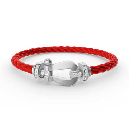 [Luna Brilliance]FORCE LARGE HORSESHOE HALF DIAMOND BRACELET SILVER