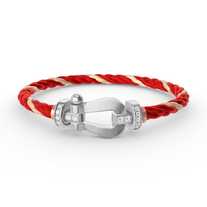 [Luna Brilliance]FORCE LARGE HORSESHOE HALF DIAMOND BRACELET SILVER