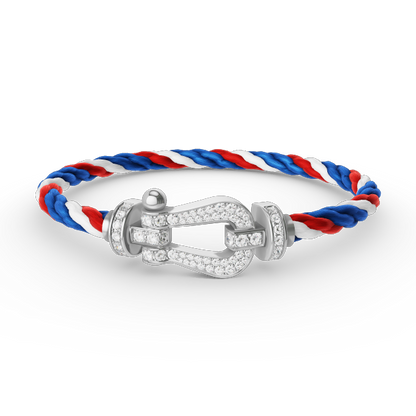 [Luna Brilliance]FORCE LARGE HORSESHOE FULL DIAMOND BRACELET SILVER
