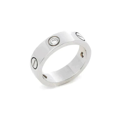[Luna Brilliance]LOVE RING 5.5MM 3 DIAMONDS SILVER